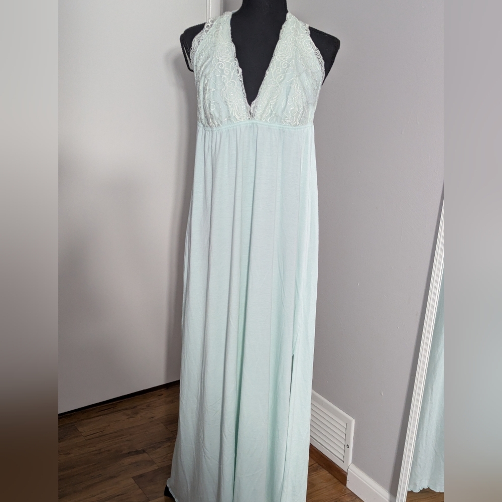 Soft Surroundings Light Blue Lace Nightgown